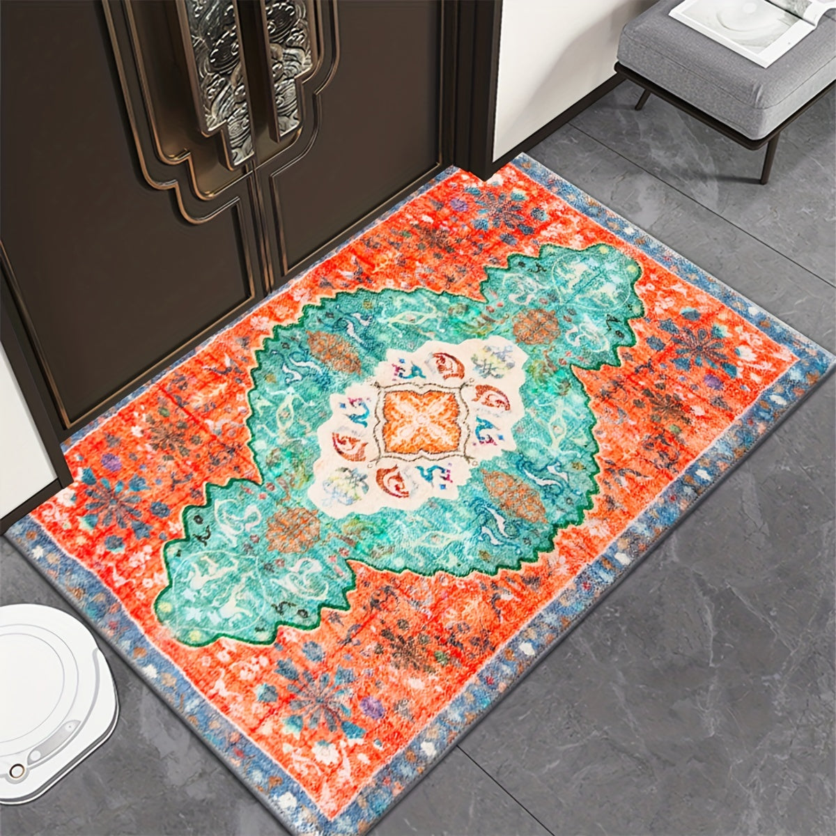 Red Persian Area Rug Retro Cashmere Carpet