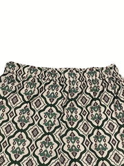 Floral Print Wide Leg Boho Pants with Pockets
