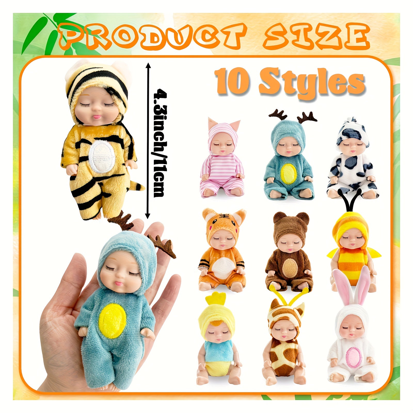 4 Inch Realistic Animal Costumed Dolls PVC Mini Dolls in Lifelike Gift Boxes