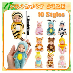 4 Inch Realistic Animal Costumed Dolls PVC Mini Dolls in Lifelike Gift Boxes