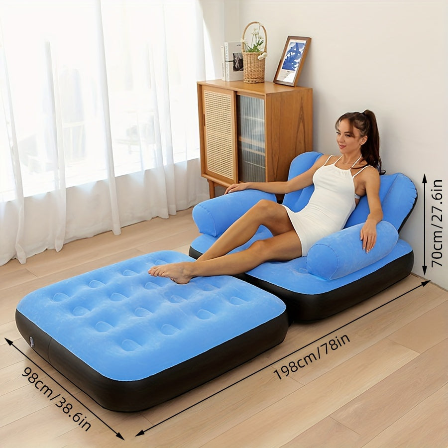 Inflatable Sofa Lounge Chair 5-in-1 Office/Home Rest Folding Sofa Bed