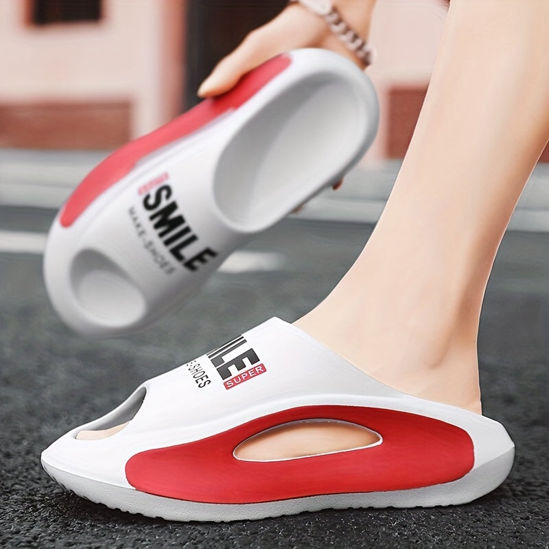 Unisex Alphabet Detail Non Slip Platform Slides