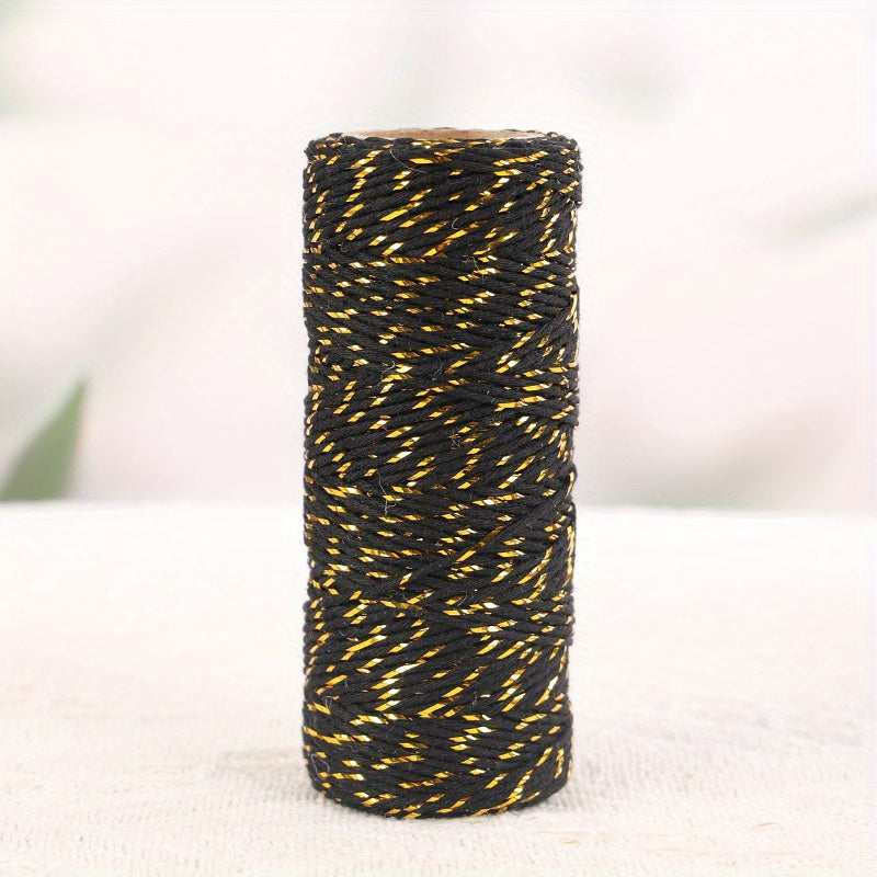 50m Colorful Golden Silk Cotton Rope DIY Gift Bouquet Decoration