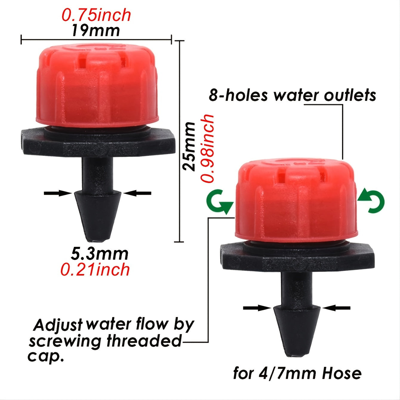 Adjustable Drip Irrigation System for Gardens - Micro Drippers for Gre
