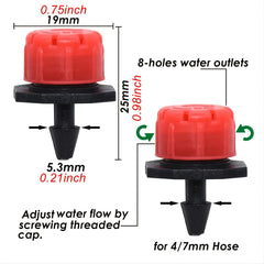 Adjustable Drip Irrigation System for Gardens - Micro Drippers for Gre