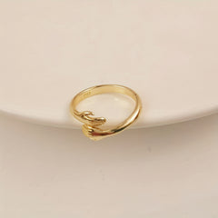 Romantic Double Section Love Hug Ring Adjustable Finger Ring