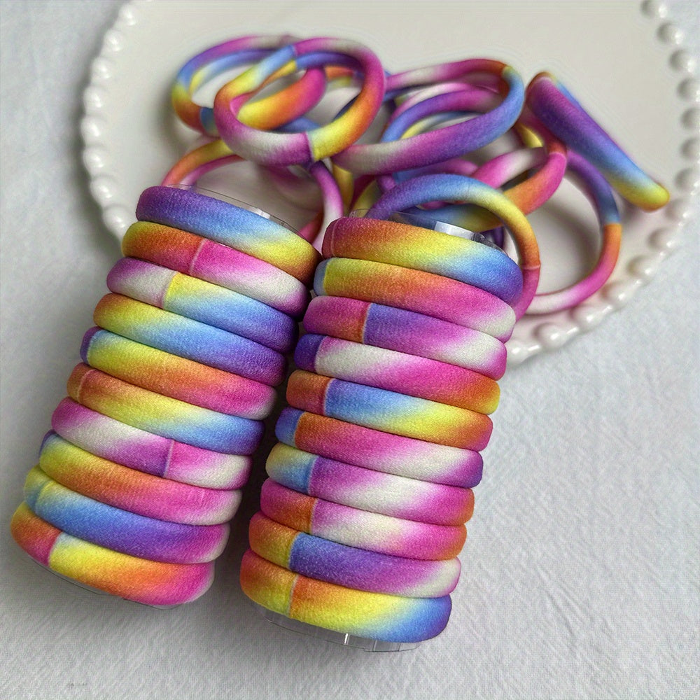 20Pcs Floral Soft Hair Ring High Elasticity Hair Tie For Women Girls