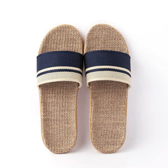 Men's Linen Open Toe Slippers Lightweight Indoor Outdoor
