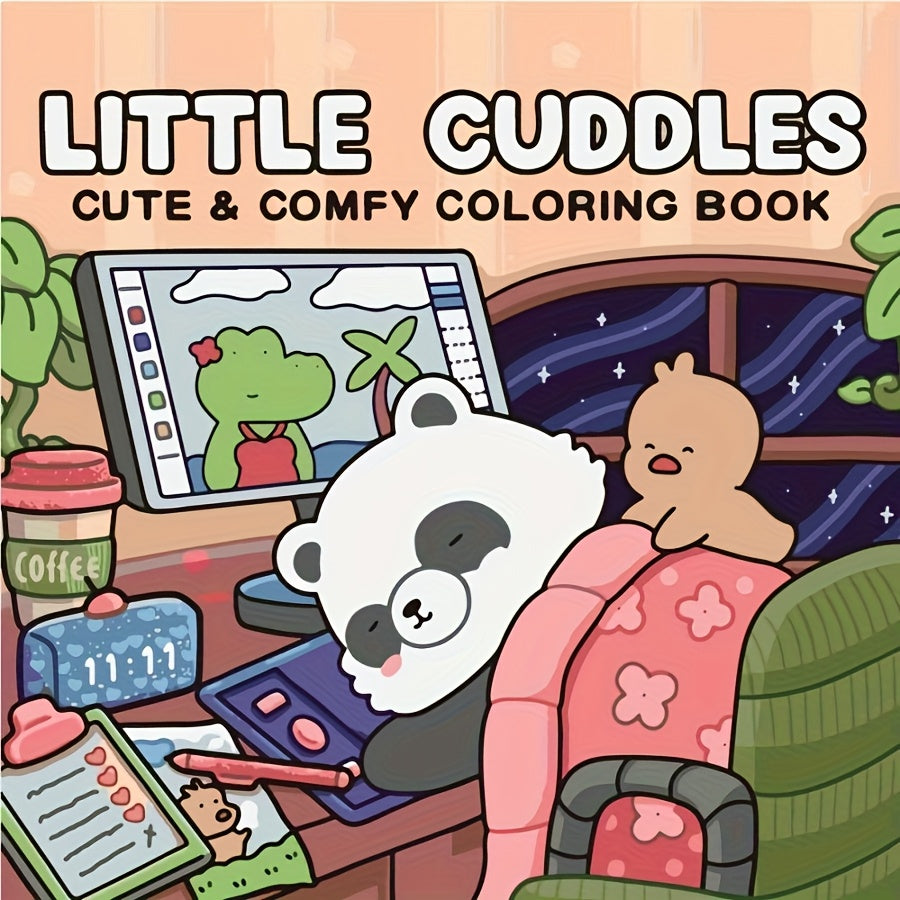 Little Hug Coloring Book 24 Pages Relaxing Stress Relief Activity for Adults
