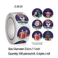 500 Merry Christmas Stickers Roll - Self adhesive Label Gift Seal Sticker