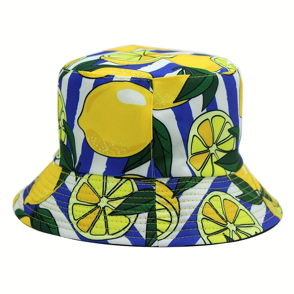 Fruit Pattern Print Bucket Hat Men's Summer Outdoor Sun Hat
