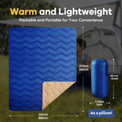 Packable Camping Blanket Lightweight Waterproof Warm Puffy Camping Blank