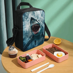 Shark Insulated Lunch Bag Adjustable Strap Thermal Tote for Work Travel