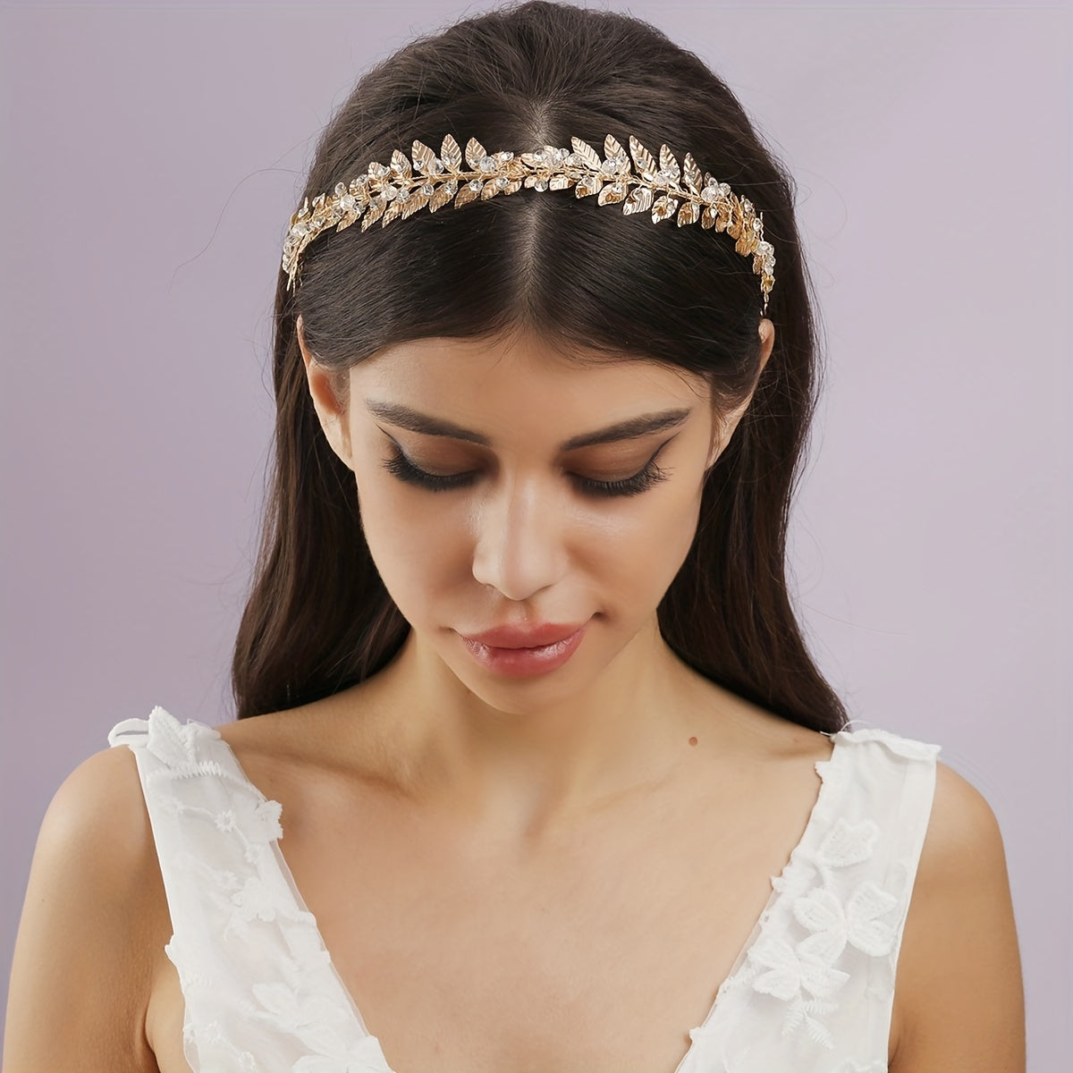 Bridal Leaf Headband Rhinestone Hair Band Wedding Accessories