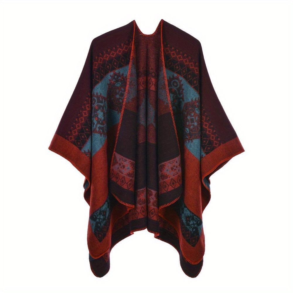 Boho Print Cashmere Shawl Warm Cape Scarf Blanket