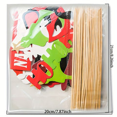 38pcs Cartoon Christmas Photo Props for Party Decorations Festive Atmosphere