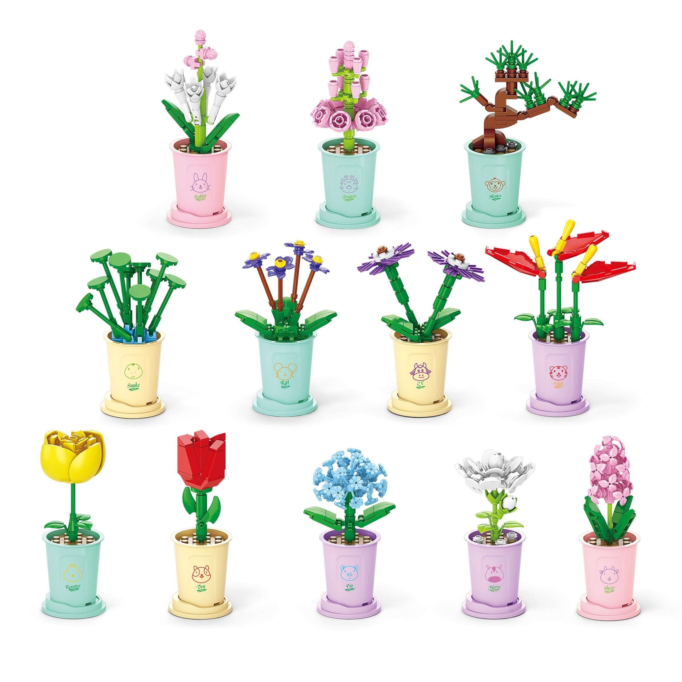 Creative Flower Building Block Toy - Home Decoration & Educational Gift