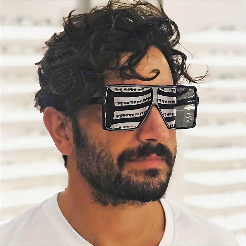 Men's Large Square Frame Sunglasses Acrylic Frame PC Glasses