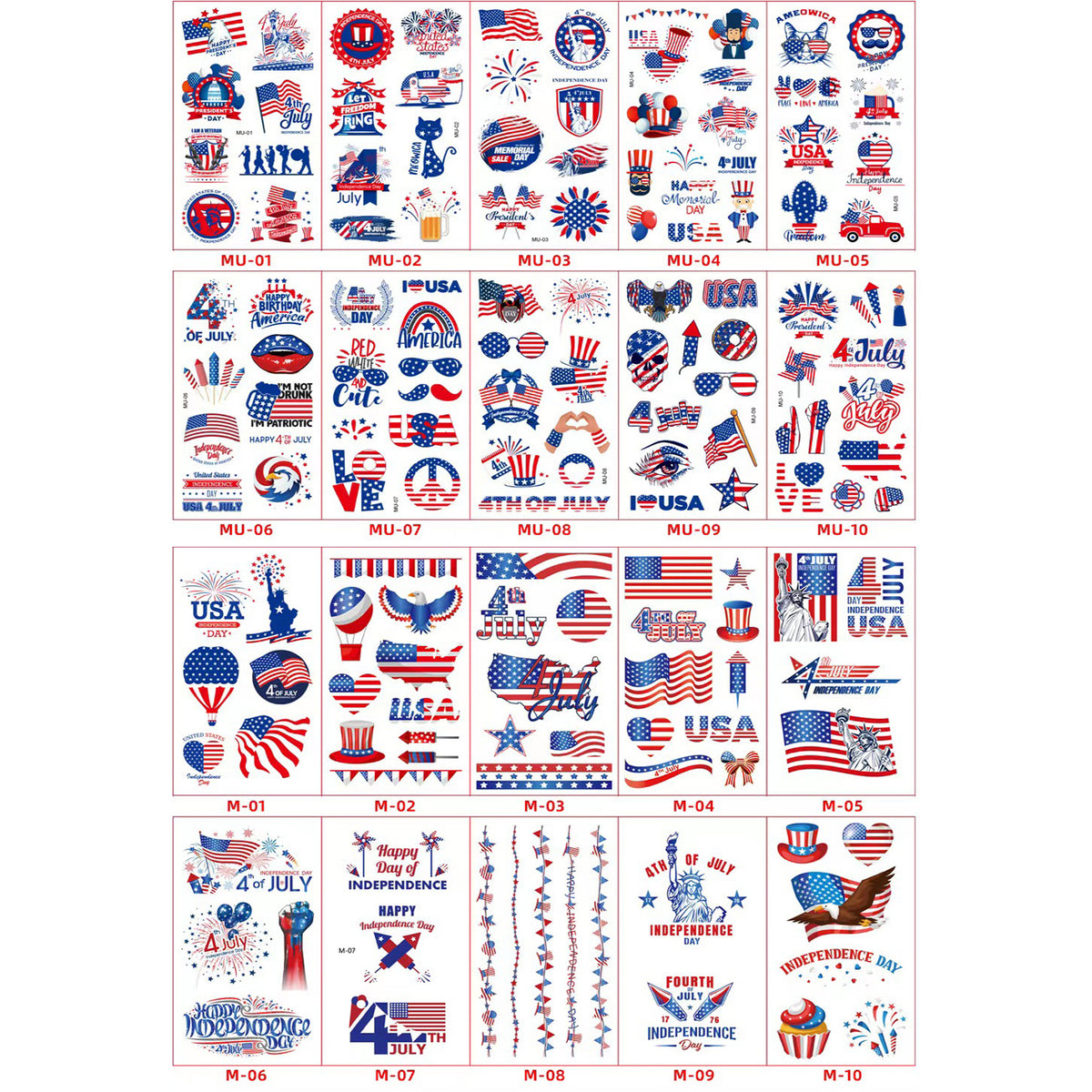Patriotic Party Favors American Flag Glasses Stickers Circle Bracelet