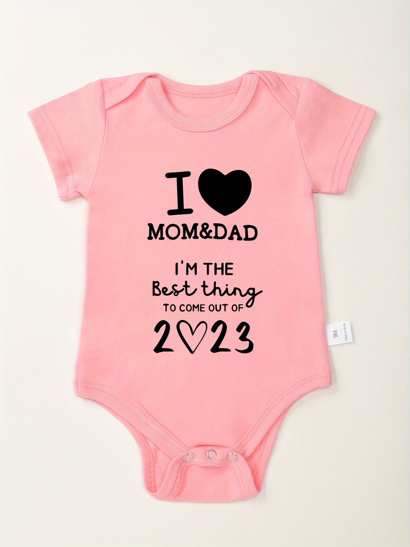 Baby I Love MOM&DAD Romper Short Sleeve Cotton Bodysuit