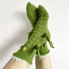 Cartoon Crocodile Mid Tube Socks Women's Stockings