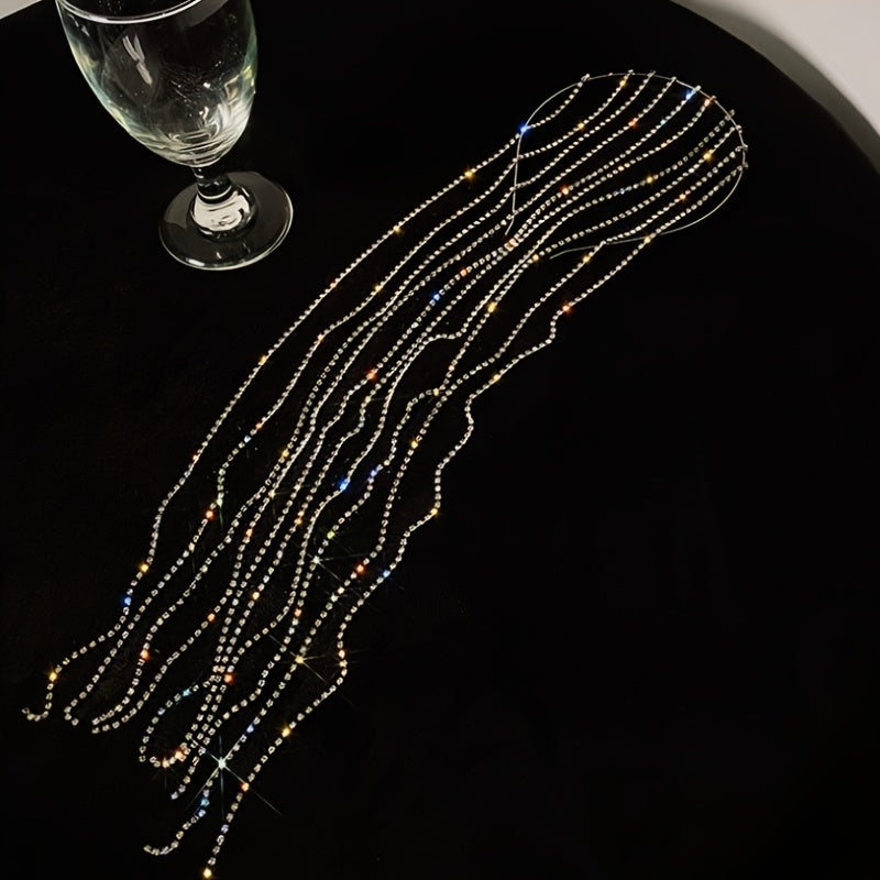Rhinestone Tassel Headband Glitter Hair Accessory