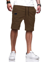 Men's Cargo Short Pants Drawstring Solid Loose Work Shorts