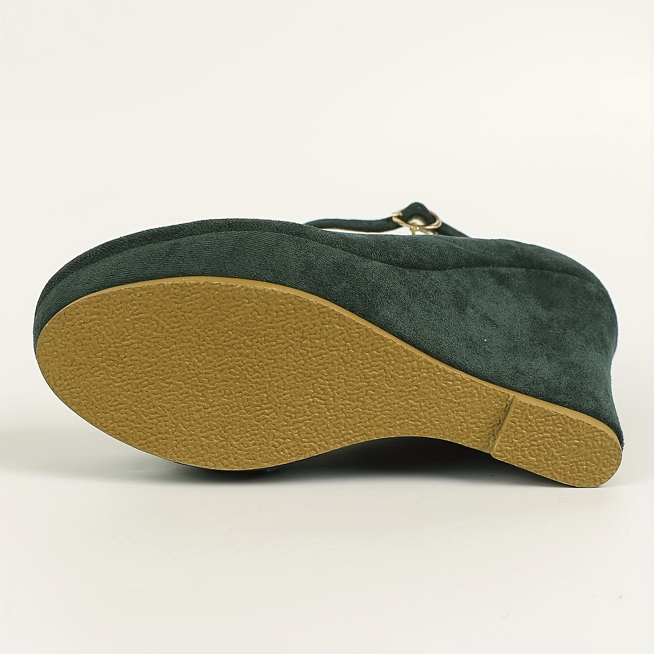 Women's Stylish Wedge Heel Shoes Buckle Strap Platform Heels Suede Party Pumps