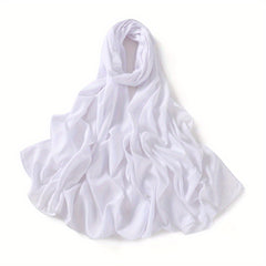 Matte Satin Soft Scarf Solid Sunscreen Hijab Turban Shawl Wraps