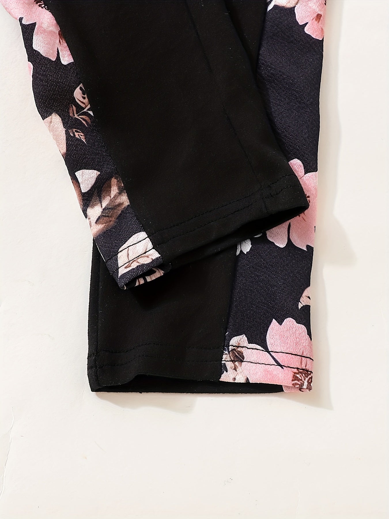 Girl's Floral 2pcs Sweatshirt & Leggings Set for Spring Fall