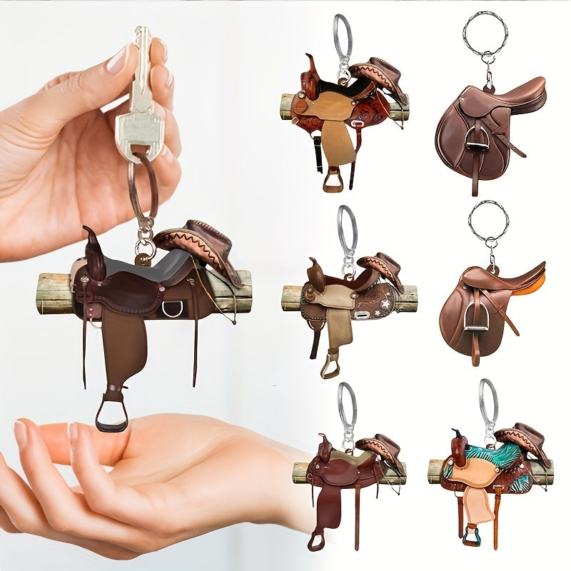 Saddle Car Key Chain Pendant Decoration Women Acrylic Key Chain Ornament