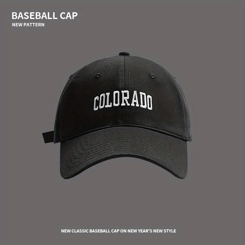 COLORADO Embroidery Baseball Cap Solid Cotton Sun Hat Unisex Adjustable