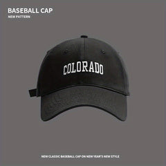 COLORADO Embroidery Baseball Cap Solid Cotton Sun Hat Unisex Adjustable