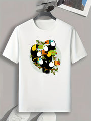 Parrots Print Men's Graphic T-shirt for Summer