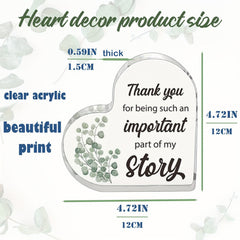 Acrylic Heart Keepsake Clear Sign 4x4 Inch Table Centerpiece Decor