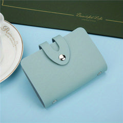 PU Leather Card Holder with 24 Card Slots - Double Sided Insert Card