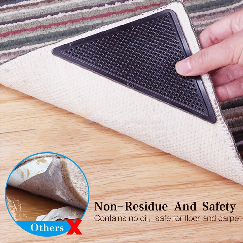 8pcs Non Slip Carpet Stickers Triangle Patches for Household