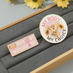 English Alphabet Uterus Brooch