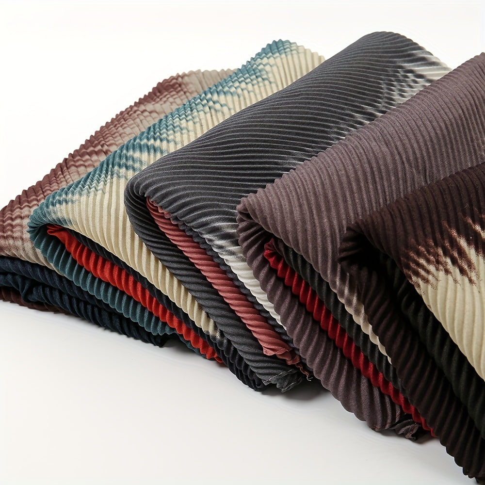 Gradient Transition Wrinkle Scarf Polyester Scarves