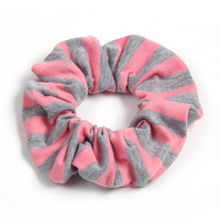 Striped Candy Hair Scrunchies For Women Girls Soft Fabric Scrunchie