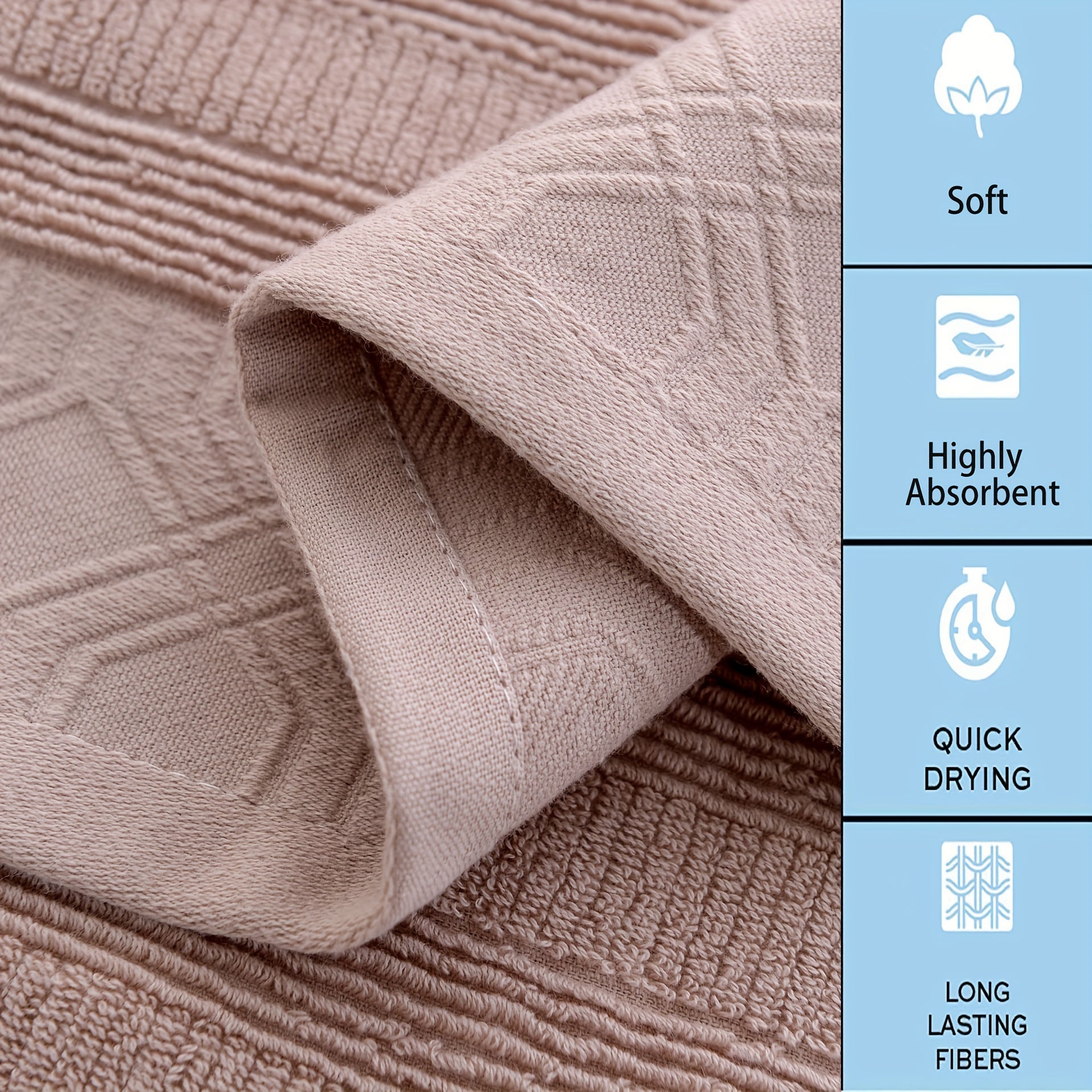3pcs Solid Cotton Hand Towel Absorbent Soft Face Towel Quick Dry Hand Towels