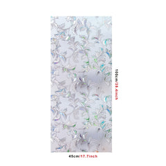Vintage Curly Leaf Privacy Window Film Translucent No Glue Frosted Static