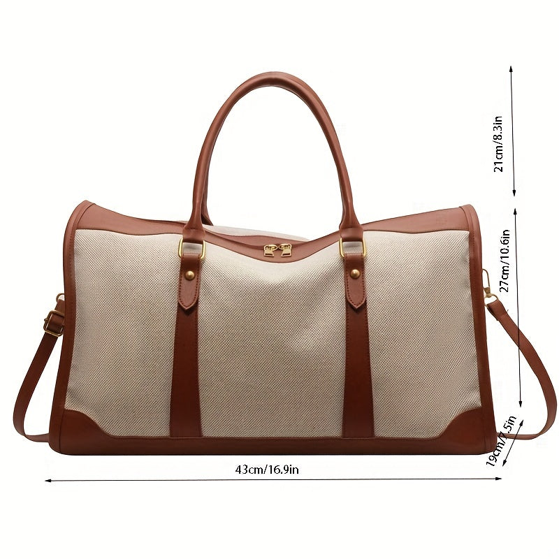 Canvas Travel Bag Retro Luggage Storage Women's Tote & Crossbody Bag