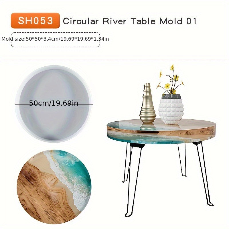 Resin Table Mold for DIY Art - Rectangular Round Irregular River Table Resin Sil