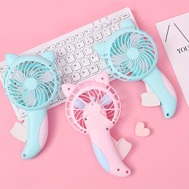 Manual Press Mini Fan Cat Portable Fan Handheld Summer Accessory Cooling Fan