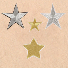 4pcs Pentagram Embroidered Patch Iron On Sticker For Clothing Jacket Pants