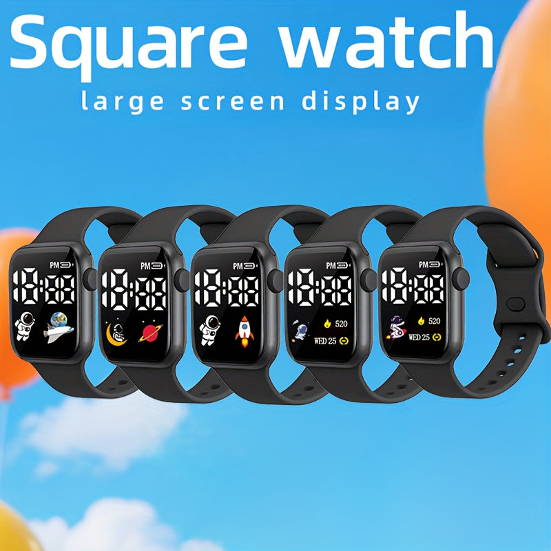 5pcs Christmas Astronaut LED Watches Set for Students