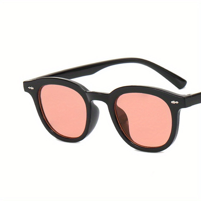 Round Sunglasses Rivet Decor Anti Glare UV400