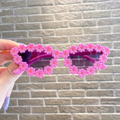 Daisy Flower Sunglasses for Toddler Kids Cat Eye Party Shades