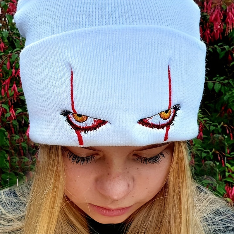 Scary Eyes Knitted Beanie Cap Anime Skull Caps Warm Knit